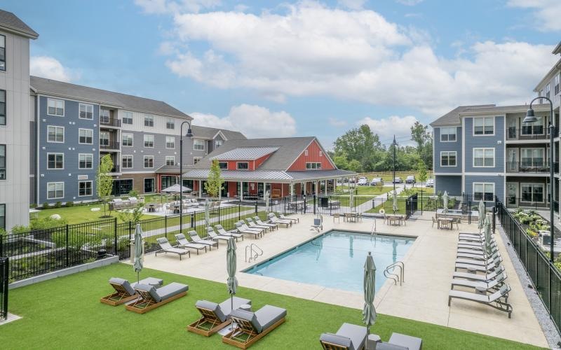 outdoor pool area