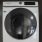 stacked washer/dryer in laundry closet